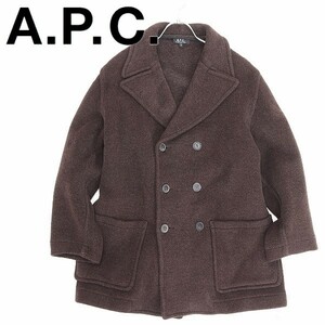 ◆A.P.C. アーペーセー ウール ダブル ハーフコート ダークブラウン S