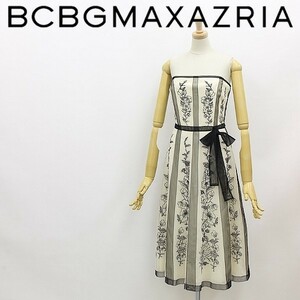 *BCBG MAXAZRIA Max Azria цветок цветочный принт вышивка лента chu-ru топ flair One-piece слоновая кость × черный 4