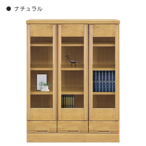 Art hand Auction 90cm wide bookcase, bookshelf, living room, middle board, sideboard, glass door, wooden, finished product, made in Japan, natural, Handmade items, furniture, Chair, shelf, Bookshelf, Shelf