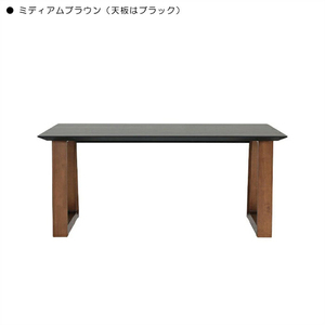 幅160cm ダイニングテーブル テーブル 4人掛け メラミン化粧板天板 抗ウイルス ミディアムブラウン(天板ブラック)
