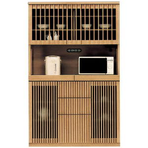 レンジ台 食器棚 完成品 和風 幅120cm キッチン収納 レンジボード 日本製 ●ナチュラル