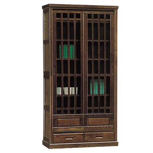 Art hand Auction Bibliothèque Produit terminé Porte en Verre Largeur 90 cm Meuble de Rangement Planche de Salon Style Japonais Moderne ●Marron, œuvres faites à la main, meubles, Chaise, étagère, étagère à livres, étagère