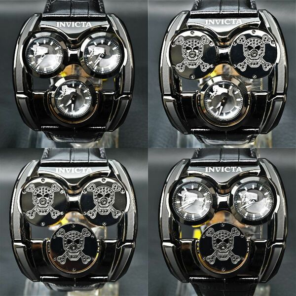 INVICTA インビクタ『Cuadro 35317』★電池式★トランスフォーム機能★スイス製Mvt★ケース58mm★100ｍ防水★本革バンド