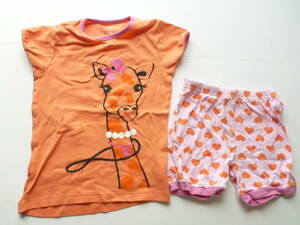  beautiful goods pekklepekru* cotton cotton orange × pink animal . rin 120 130
