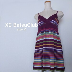 * beautiful goods XC BatsuClub Cami tunic border purple ribbon M
