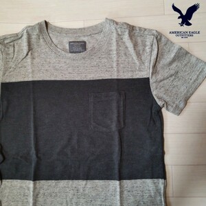 AMERICAN EAGLE アメリカンイーグル 正規品 ポケット Tシャツ US-XS 日本サイズ S 相当 グレー 