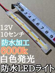 自作品　防水加工のLED COBライト10センチ　白色発光6000k点灯確認済み　LEDs'312/m最小カットサイズ19ミリを使用