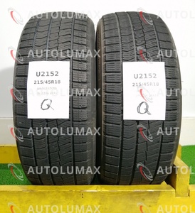 215/45R18 89Q Bridgestone BLIZZAK VRX2 中古 スタッドレスタイヤ 2本セット ブリヂストン パンク修理有り U2152.Q