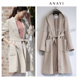 [ tag equipped ]ANAYI double Cross hood coat 