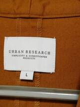 【未使用美品】アーバンリサーチ URBAN RESEARCH レディース Lサイズ 薄手コート ジャケット 膝丈 ブラウン 茶 ノーカラー 襟無し _画像3