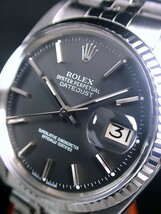 激レア ROLEX ロレックス 14金WGフルーテッド ref.1601 ブラック Cal.1560 デイトジャスト オイスターパーペチュアル 超美品☆_画像4