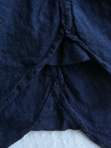 HAVERSACK ハバーサック　リネン100%　ラウンドカラー　ワークシャツ　サイズ レディースのS 日本製　ネイビー_画像8