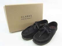 Clarks クラークス Wallabee ワラビー ブラックスエード 24.5cm レディース シューズ 靴 ∠UT9289_画像1