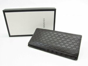 GUCCI グッチ 544479 マイクロ シマ エンボスレザー ブラック 長財布 ∠UP3355