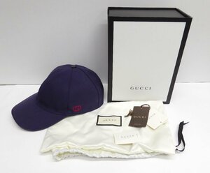 GUCCI グッチ シェリーライン ベースボールキャップ ネイビー SIZE:L 59cm 帽子 △WP1591