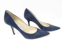 JIMMY CHOO LONDON AGNES ジミーチュウ スエード NAVY ネイビー ヒール SIZE:36 1/2 箱付 ☆SH6366_画像5