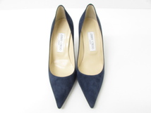 JIMMY CHOO LONDON AGNES ジミーチュウ スエード NAVY ネイビー ヒール SIZE:36 1/2 箱付 ☆SH6366_画像2