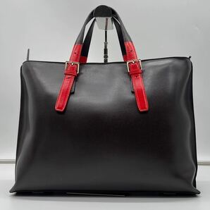 極美品 Paul Smith ポールスミス ビジネスバッグ ショルダーバッグ ハンドバッグ 2way カラードチップ A4収納可能 レザー バイカラーの画像2