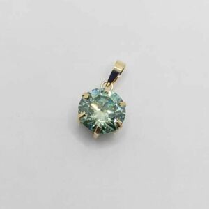 1.7ct ブルー　モアサナイト　カラー　moissanite K18 ペンダントトップ ROUND 18金