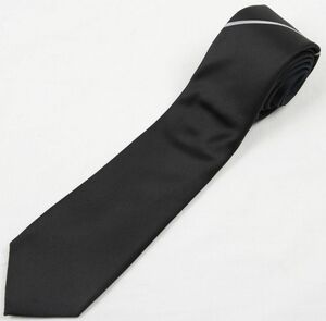 *CK Calvin Klein necktie ( stripe, black * one Point gray line, made in Japan, water repelling processing ) new goods 