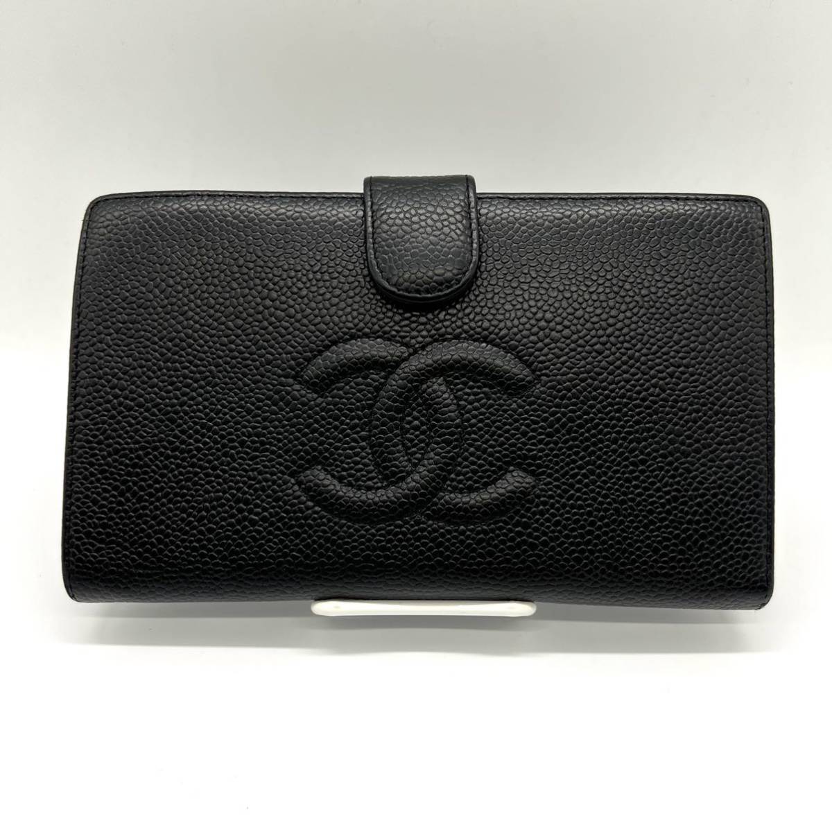 激安直営店 CHANEL キャビアスキン シャネル ココマーク ブラック