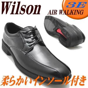 黒「25.0cm」Wilson(ウイルソン）/スワールモカ ビジネスシューズ/お買い得/超軽量/紐靴/レース//No71