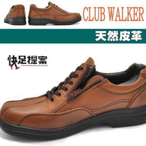 本革/ファスナー付/３E/CLUB WALKER/ウォーキングNo5101茶25.0