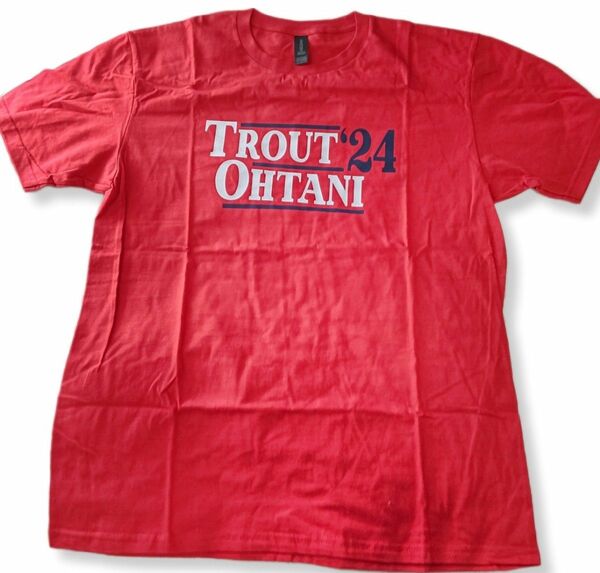 大谷翔平 TROUT&OHTANI Tシャツ エンゼルスカラー(赤) サイズ(US)M (JP)L 半袖