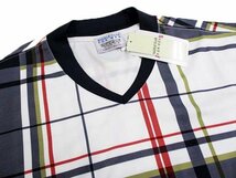 ★50(LL)★\7590〓NICOLE CLUB FOR MEN ニコル〓ポンチ素材チェックプリント半袖Tシャツ92_画像3