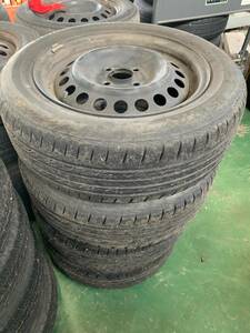 Y873 185/60R15 BRIDGESTONE ブリジストン 2020年 PCD100 4H 6J 4本セット キャップ付き