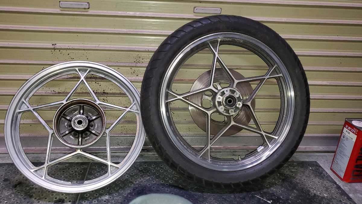 GS400純正ホイール 星キャスト 前後タイヤ付き 当時物 vivazsolucoes
