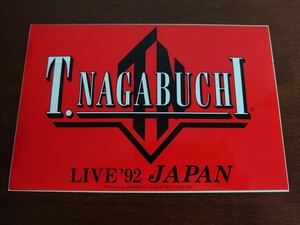 [ не использовался * поверхность потертость иметь ] Nagabuchi Tsuyoshi JAPAN92 Tour стикер красный ширина примерный 24cm× длина примерный 16cm /LIVE*92 JAPAN OFFICE REN- офис Len 