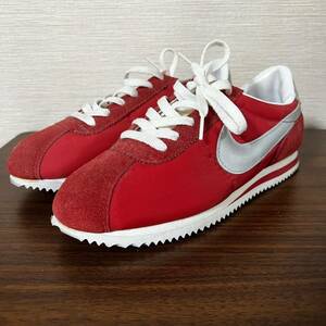 レア　96年製　NIKE CORTEZ NYLON VNTG 24cm 赤銀ナイキ コルテッツ ナイロン ヴィンテージ レア 検/トシちゃん　レッド シルバー