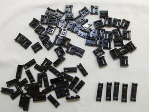 H334　LEGO　黒　バラパーツ　ハンドルプレート　1 x 2　約84個セット　まとめてセット