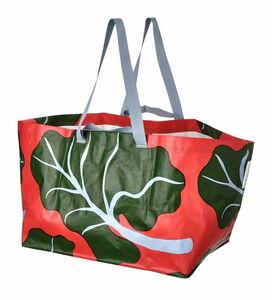 IKEA marimekko コラボ BASTUA バストゥア キャリーバッグ Lサイズ リーフパターン オレンジ/グリーン