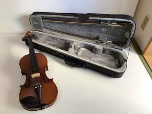 C746 練習・学習用　バイオリン　初心者セット　ウッド製　付属品付　ケース付　アコースティックバイオリン　訳あり