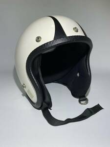 美品 WORLD FAMOUS ホワイト 白 ストライプ ビンテージ ヘルメット Sシェル Mシェル 60s 70s vintage helmet Buco ブコ BELL ベル McHAL