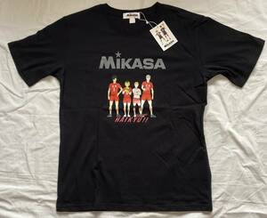 半袖Tシャツ MiKASA HAIKYU!! ミカサハイキューTシャツ Mサイズ 黒色柄物 送料無料※※未使用品