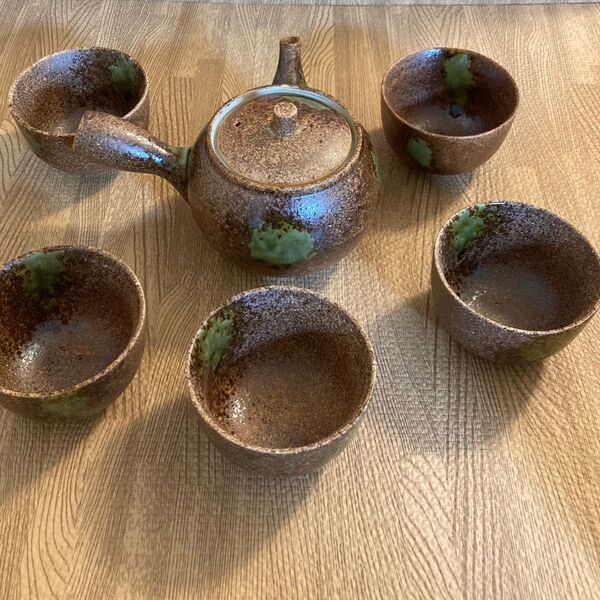 急須と湯呑み茶碗&茶托(小皿)5客
