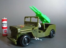 当時物 ★★MILITARY JEEP 日本製 タカトク TT 軍用ジープ !! ゼンマイ 作動良好 プラ/ブリキ製「定形外/LP可」★★未使用デッドストック品_画像10