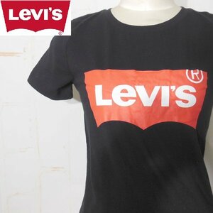 リーバイスLevi's■ロゴプリント バットウィング　Tシャツ 半袖 クルーネック■XS■ブラック ※F014