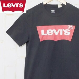 リーバイスLevi's■Tシャツ ビッグロゴ バットウィング　半袖 クルーネック■S■ブラック ※F017