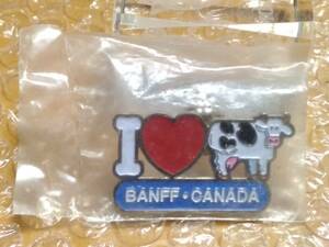 〇I LOVE ホルスタイン 牛 BANFF CANADA バンフ カナダ スーベニア ピンズ ピンバッジ 未開封