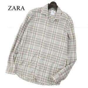 ZARA ザラ マン 通年 長袖 チェック リヨセル混★ シャツ Sz.M　メンズ　C3T02048_3#C