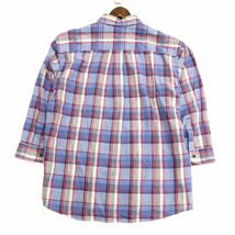 Eddie Bauer エディーバウアー 春夏 ７分袖 【麻★リネン混】 ボタンダウン チェック★ シャツ Sz.M　メンズ アウトドア　C3T02099_3#A_画像2