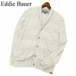 Eddie Bauer エディーバウアー 春夏 【コットン ニット】 ショールカラー カーディガン Sz.M　メンズ グレー アウトドア　C3T02312_3#M