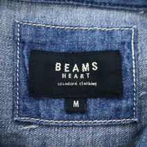 BEAMS HEART ビームス ハート 春夏 7分袖 USED加工★　デニム ワーク シャツ Sz.M　メンズ　C3T02530_3#A_画像5