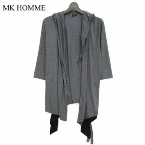 MK HOMME Michel Klein Homme spring summer 7 minute sleeve Layered manner * feather weave cardigan Sz.46 men's gray C3T02528_3#M