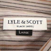 【新品 未使用】 LYLE&SCOTT ライル＆スコット 通年 長袖 ロゴ刺繍★ ストライプ シャツ Sz.L　メンズ ビッグシルエット　C3T02516_3#C_画像7