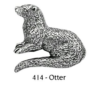 ピンバッジ カワウソ 414 かわうそ otter ピンズ バッチ スズ シルバー ピューター おしゃれ ブローチ バッジ バッヂ GEORGE G.HARRIS